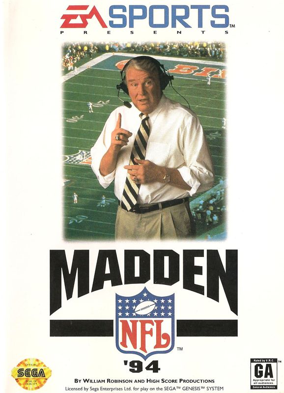 Madden NFL '94 box art for Sega Mega Drive
